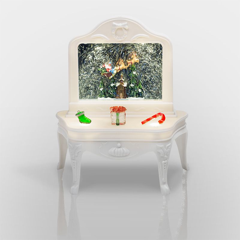 Декоративный светильник Столик с эффектом снегопада, подсветкой и новогодней мелодией - Фото 5