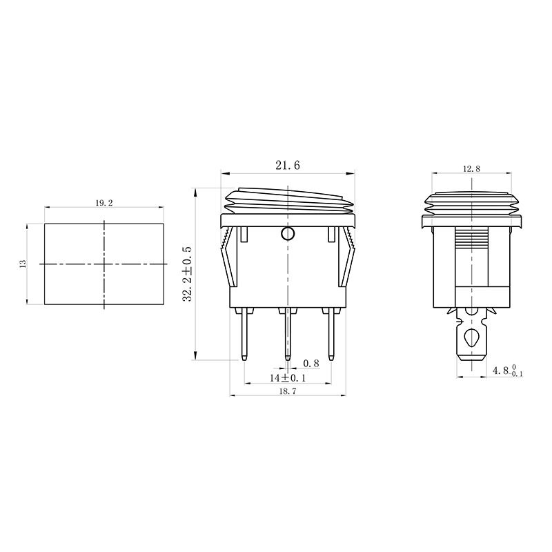 Выключатель клавишный 250V 6А (3с) ON-OFF желтый с подсветкой Mini ВЛАГОЗАЩИТА (KCD1-201-4W) REXANT - Фото 3
