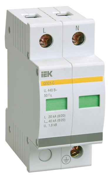 KARAT Ограничитель импульсного перенапряжения ОПС1-D 2P In=5кА Un=230В Im=10кА IEK
