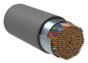 ITK Витая пара F/UTP кат.5E 50х2х24AWG solid LSZH нг(А)-HF серый (305м) LC1-C5E50-321