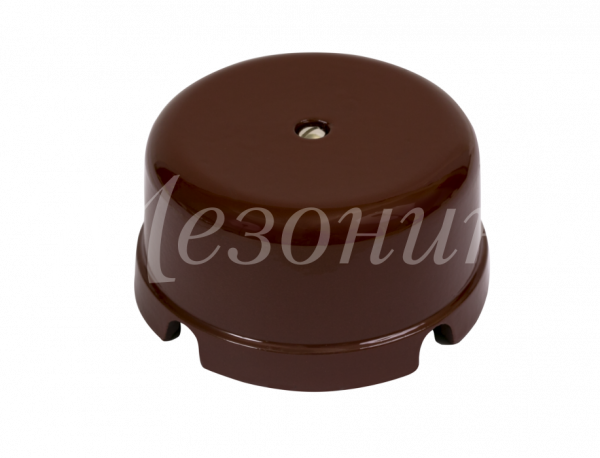 Коробка распределительная фарфоровая D80мм, h43мм, IP20, цвет -коричневый, ТМ "МЕЗОНИНЪ" GE70236-04