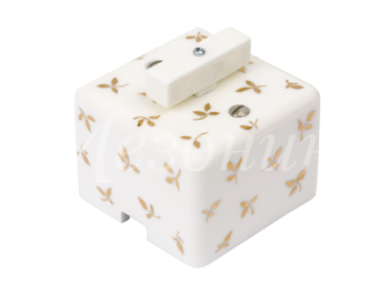 Выключатель ретро фарфоровый поворотный на два положения, QUADRA, коллекция "ИМПЕРАТОРСКАЯ" , цвет -