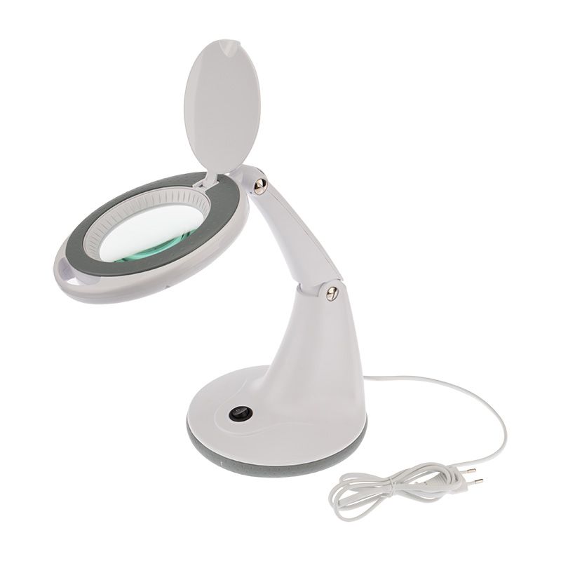 Лупа настольная 3D с подсветкой 30 SMD LED, ø100мм, белая REXANT 31-0245
