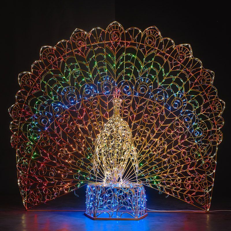 Декоративная 3D Павлин с раскрытым хвостом 200 см 501-575