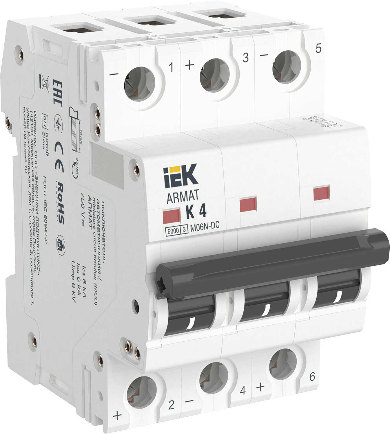 ARMAT Автоматический выключатель M06N-DC 3P K 4А IEK