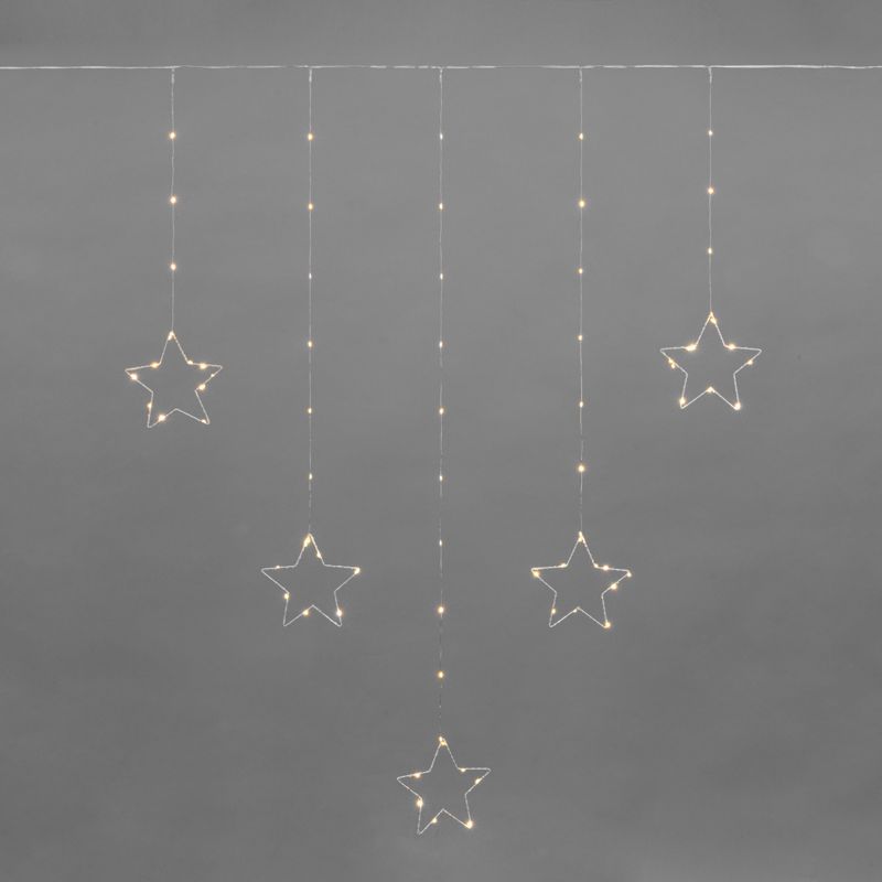 Гирлянда Светодиодный занавес из росы с фигурами Звезд ТЕПЛЫЙ БЕЛЫЙ IP20 USB + пульт управления NEON-NIGHT 315-846