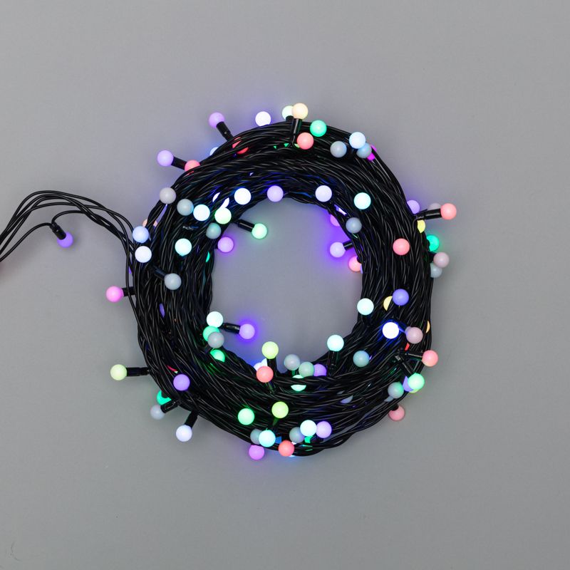 Гирлянда светодиодная Мультишарики Ø13мм 20м 200 LED RGB черный ПВХ IP65 быстрая смена цвета 230В нужен блок 303-500 NEON-NIGHT