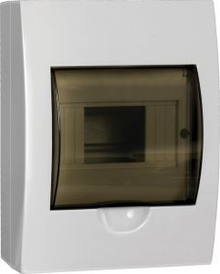 Корпус пластиковый БЕЛЫЙ ЩРН-П-6, черная прозрачная дверь IP41 GENERICA MKP12-N-06-41-G