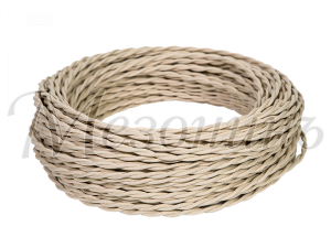 Провод декоративный витой TV+Internet, цвет- слоновая кость, ТМ "МезонинЪ, (бухта 45м) GE72100-02 GE72100-02