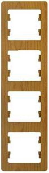 Рамка 4-м Glossa вертикал. дерево дуб SE GSL000508