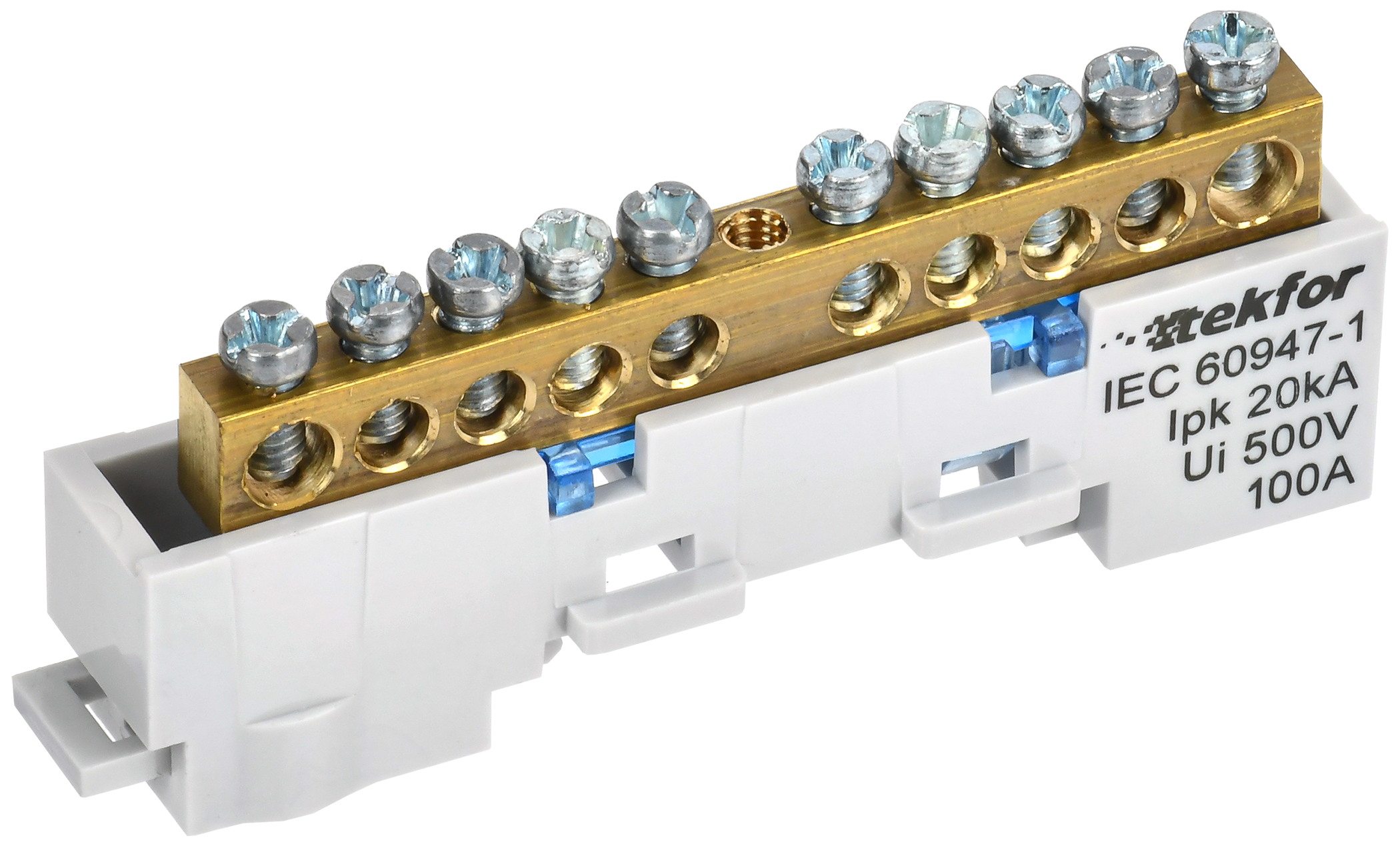 TEKFOR Шина N "ноль" неизолированная на универсальном держателе 6х9-10-С IEK TF-NN10-10-DL-K07