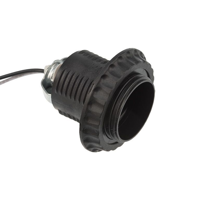 Патрон E27 с проводом 20см черный REXANT 11-8876