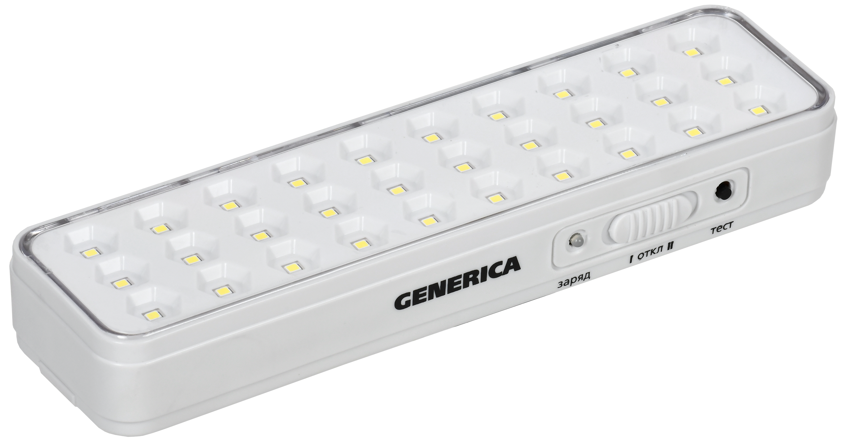 Светильник светодиодный аккумуляторный ДБА 1030 непостоянного действия 30LED 5ч 3Вт GENERICA LDBA0-1030-5-01-K01-G