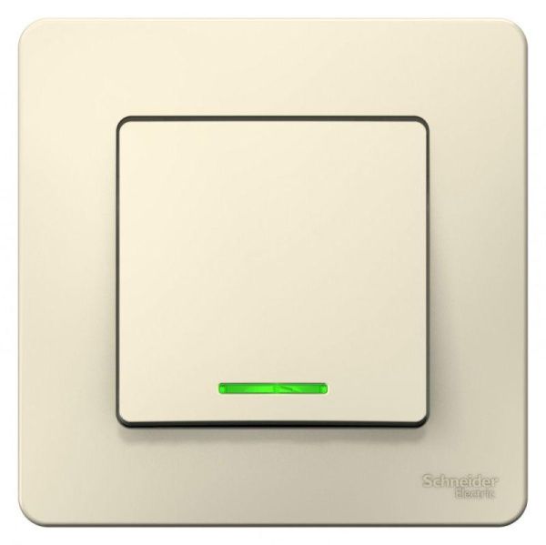 Выключатель 1-кл. СП Blanca 10А IP20 (сх. 1) 250В с подсветкой молочн. SE BLNVS010112