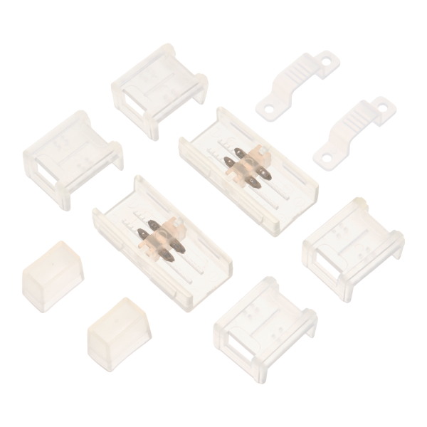 Комплект: соединитель-коннектор, фикс.клипса, заглушка WOLTA WTB-WBT-SMD-220V-A для светодиодной ленты SMD 220В, в комплекте по 2шт. WTB-WBT-SMD/220V-A