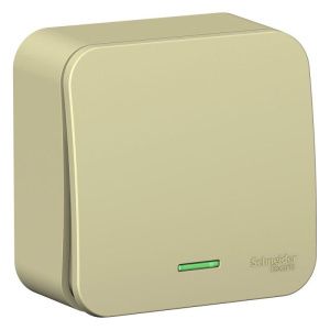 Переключатель проходной 1-кл. ОП Blanca 10А IP20 (сх. 6) 250В с подсветкой с изолир. пластиной беж. SE BLNVA106117 520098