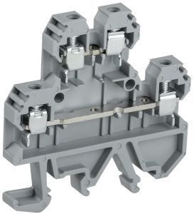 Клемма винтовая КВИ-4-2L двухуровневая 4мм2 серая IEK YZN30-004D-K03