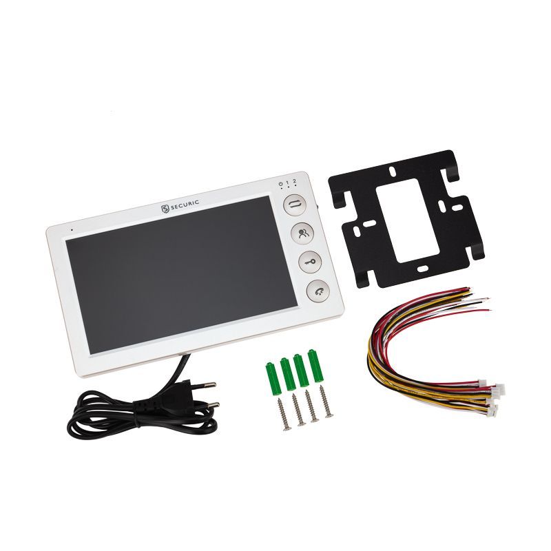 Цветной монитор видеодомофона 7" формата AHD(1080P), с детектором движения, функцией фото- и  видеозаписи. Цвет белый  (модель AC-434) 45-0434