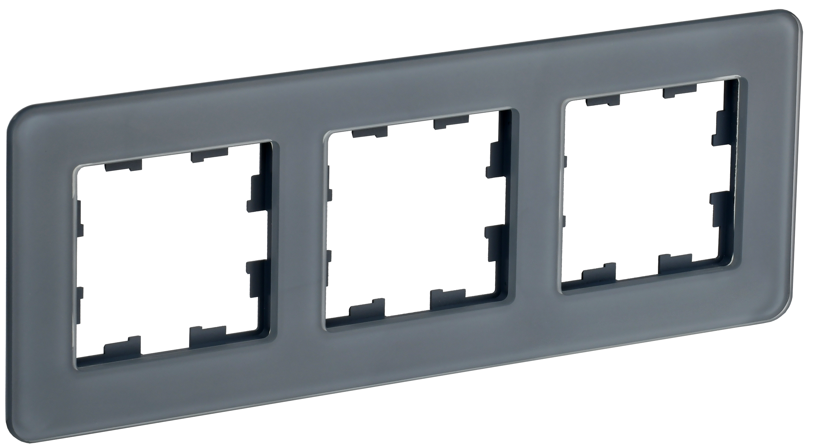 BRITE Рамка 3-местная РУ-3-2-Бр стекло графит RE IEK