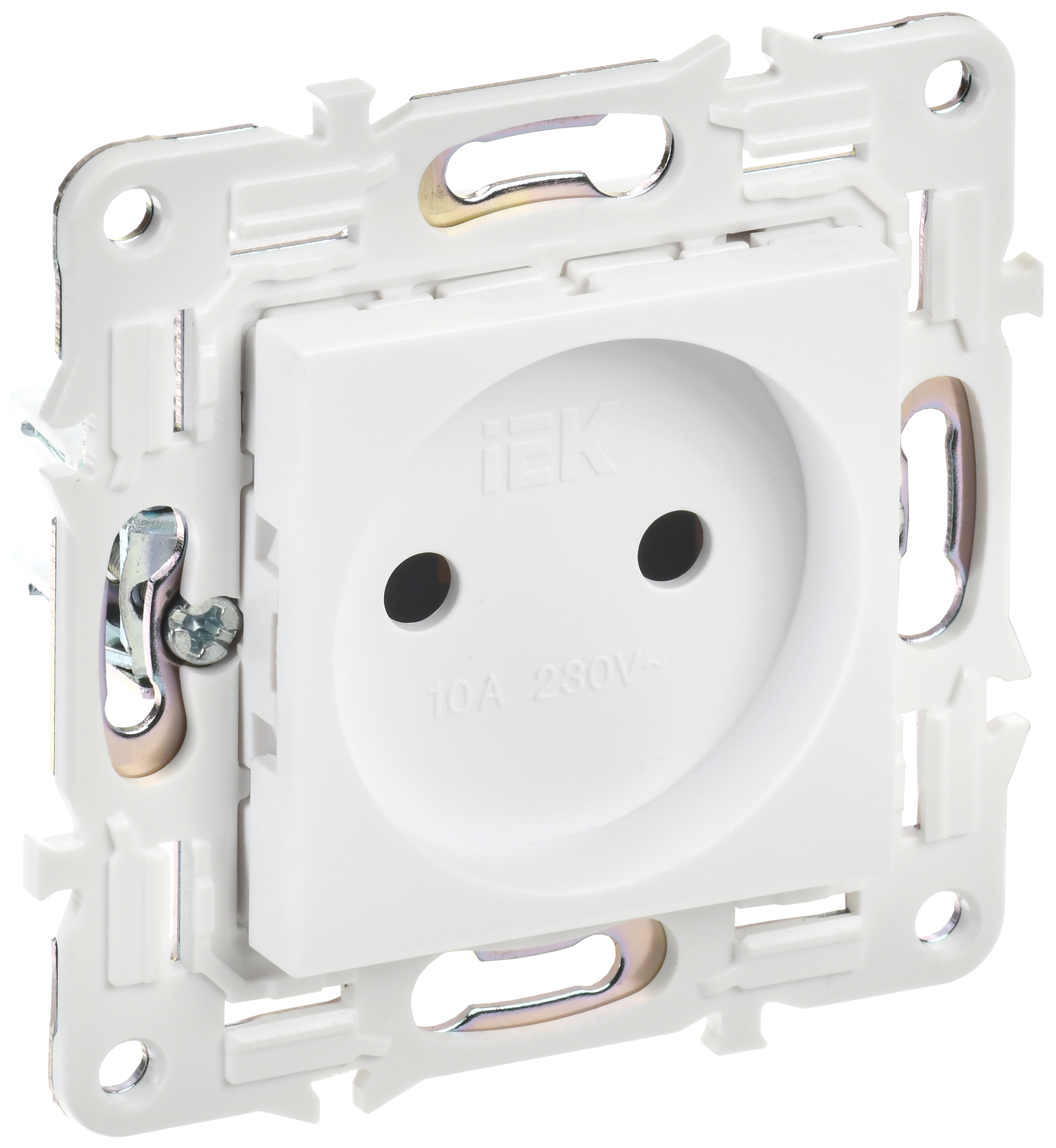 SKANDY Розетка без заземления без защитных шторок 10А SK-R02W арктический белый IEK SK-R10-10-K01