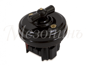 Выключатель ретро фарфоровый поворотный на 2 положения,проходной(D70x35, 10А, 250В, IP20, без подъ GE70404-05k