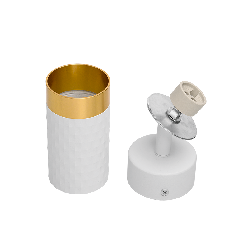 Накладной светильник WOLTA WSL-GU10/S10WG IP20 под лампу GU10 Белый/золото CELLA D60x170 1/50 - Фото 7