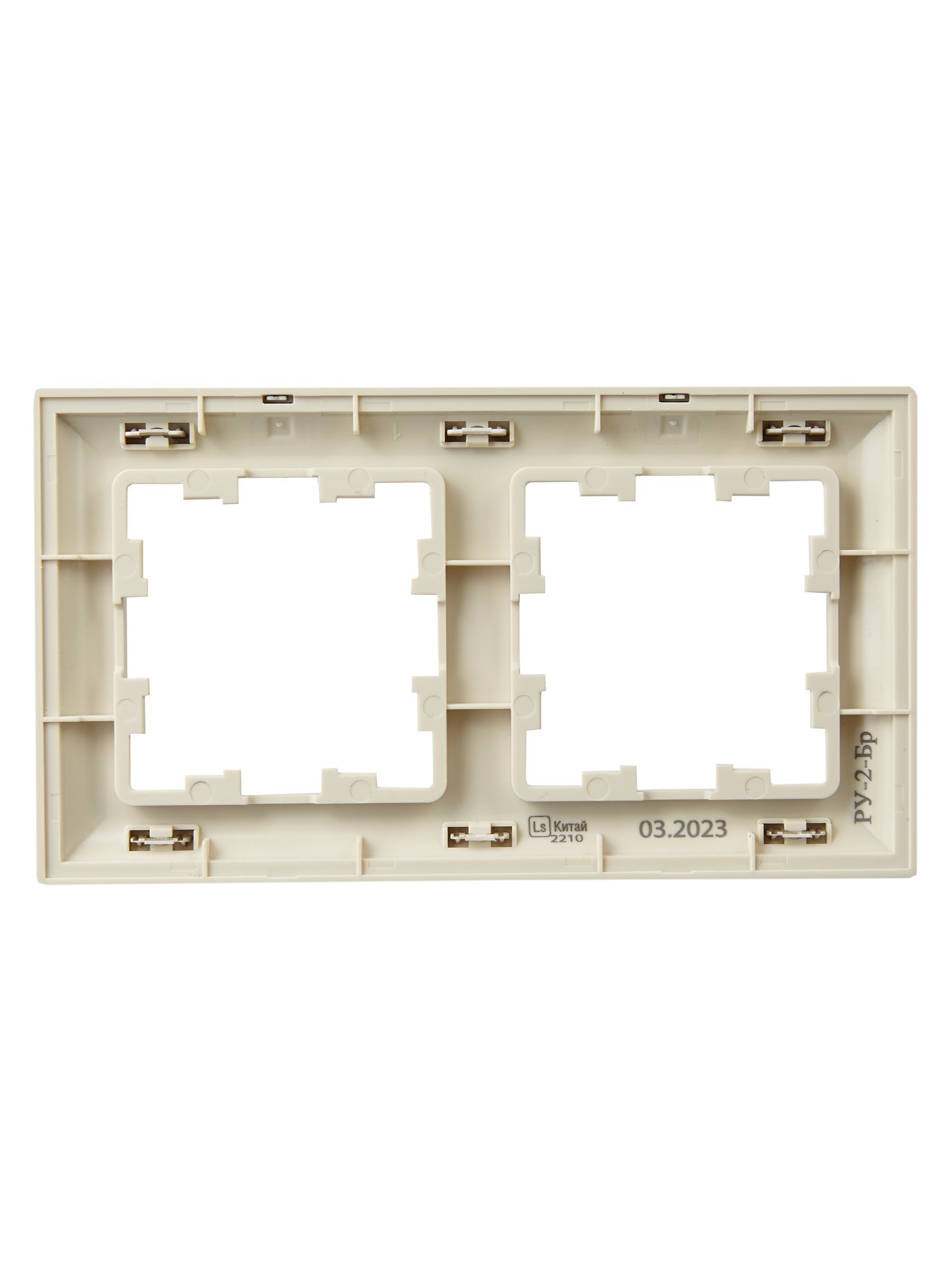 BRITE Рамка 2-местная РУ-2-Бр бежевый/шампань IEK - Фото 6