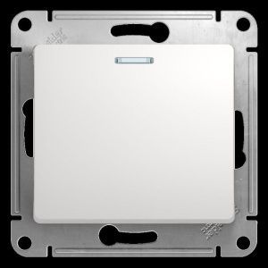 Выключатель 1-кл. СП Glossa 10А IP20 (сх. 1а) 10AX с подсветкой механизм бел. SE GSL000113 275139