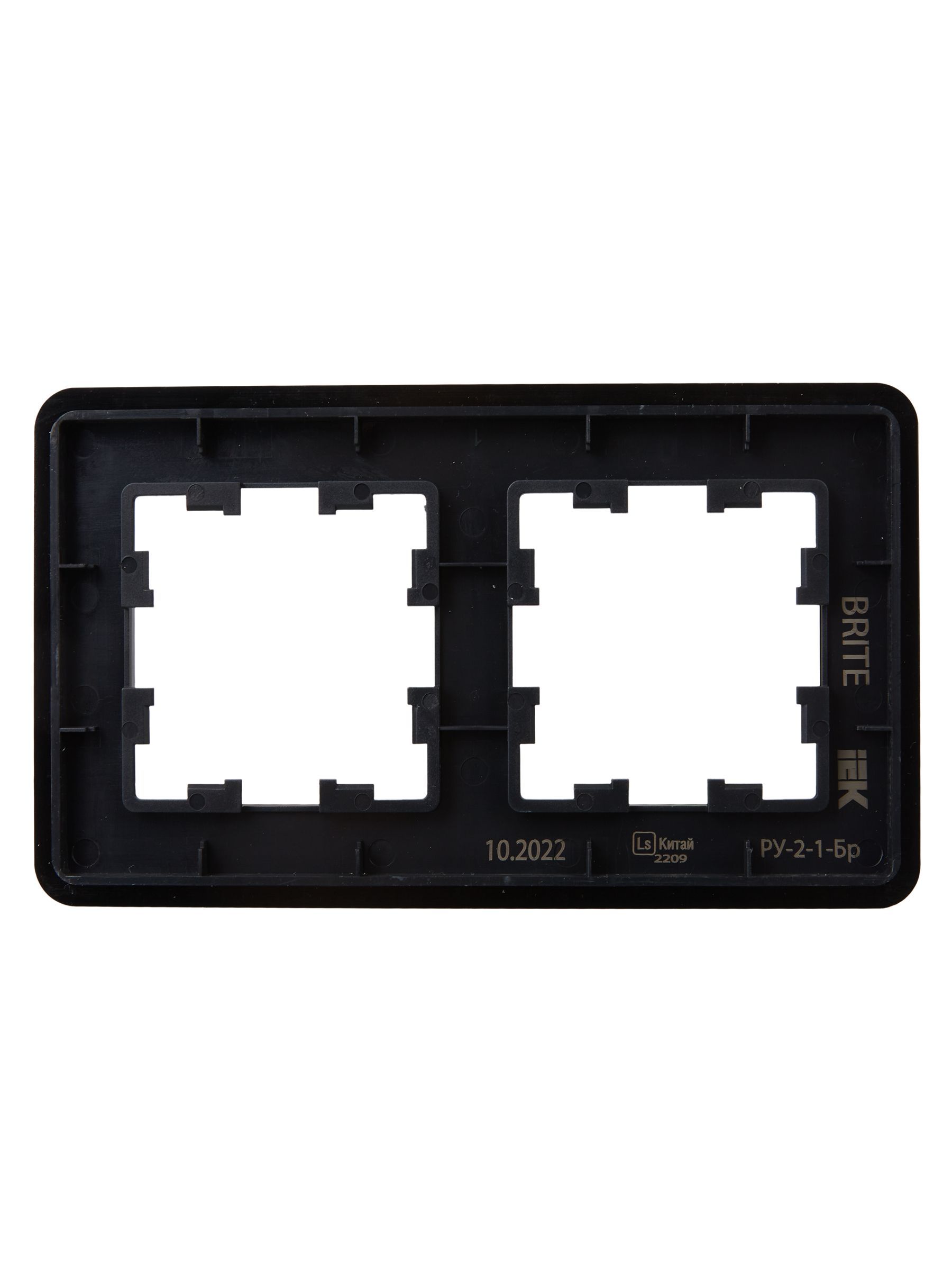 BRITE Рамка 2-местная РУ-2-1-Бр металл черный RE AL IEK - Фото 6