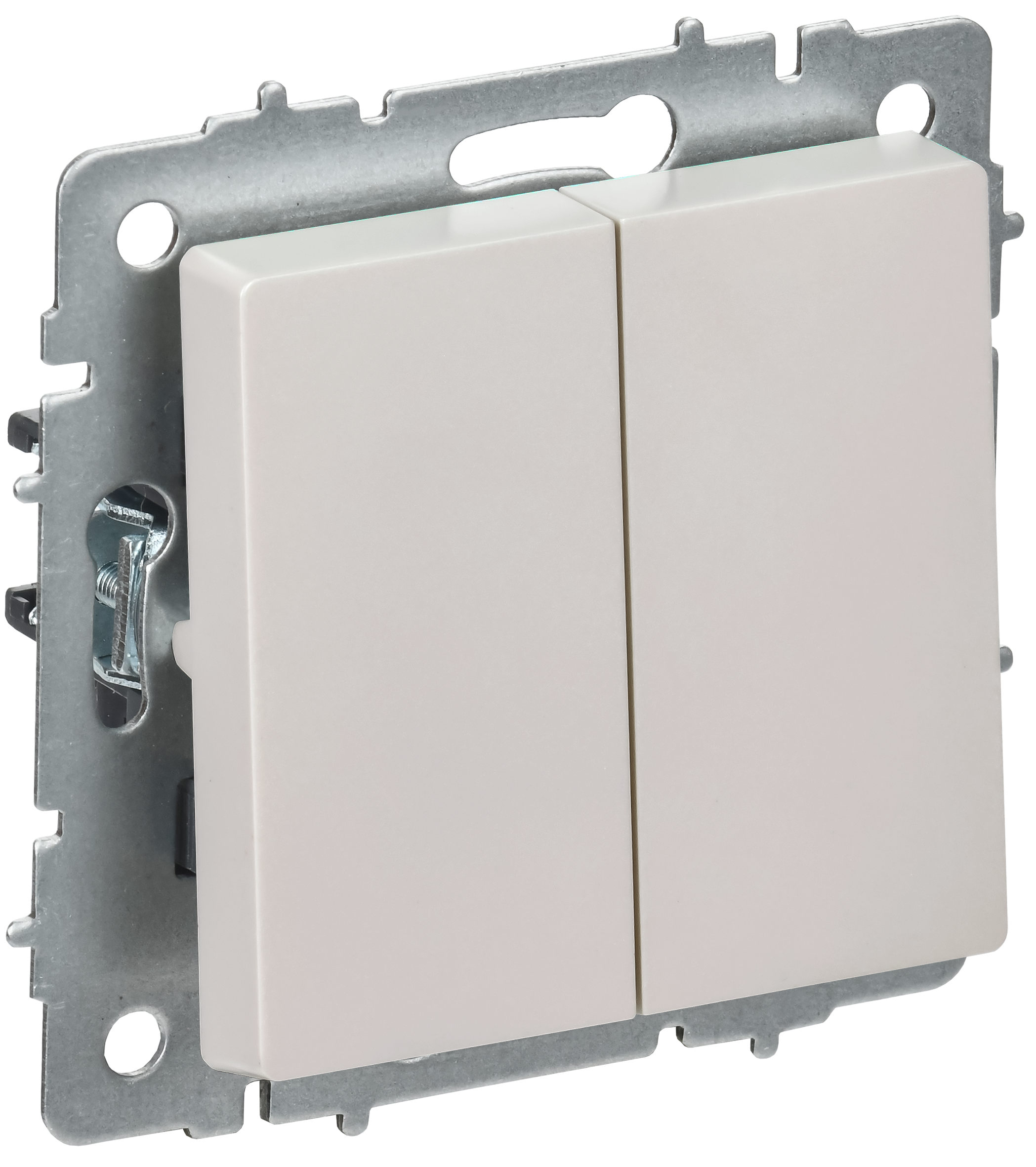 BRITE Выключатель 2-клавишный перекрестный 10А ВС10-2-3-БрЖ жемчуг IEK BR-V23-0-10-K36