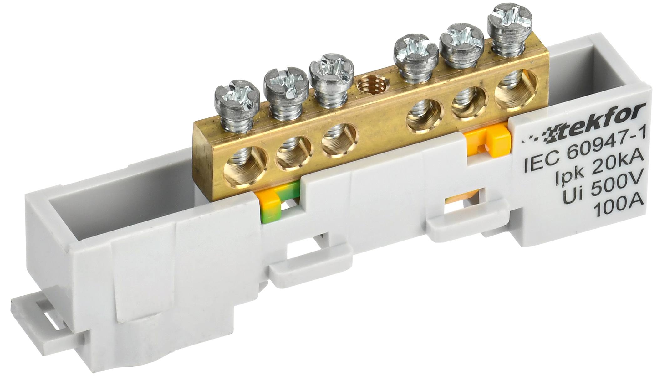 TEKFOR Шина PE "земля" неизолированная на универсальном держателе 6х9-6-Ж IEK TF-NN10-06-DL-K05