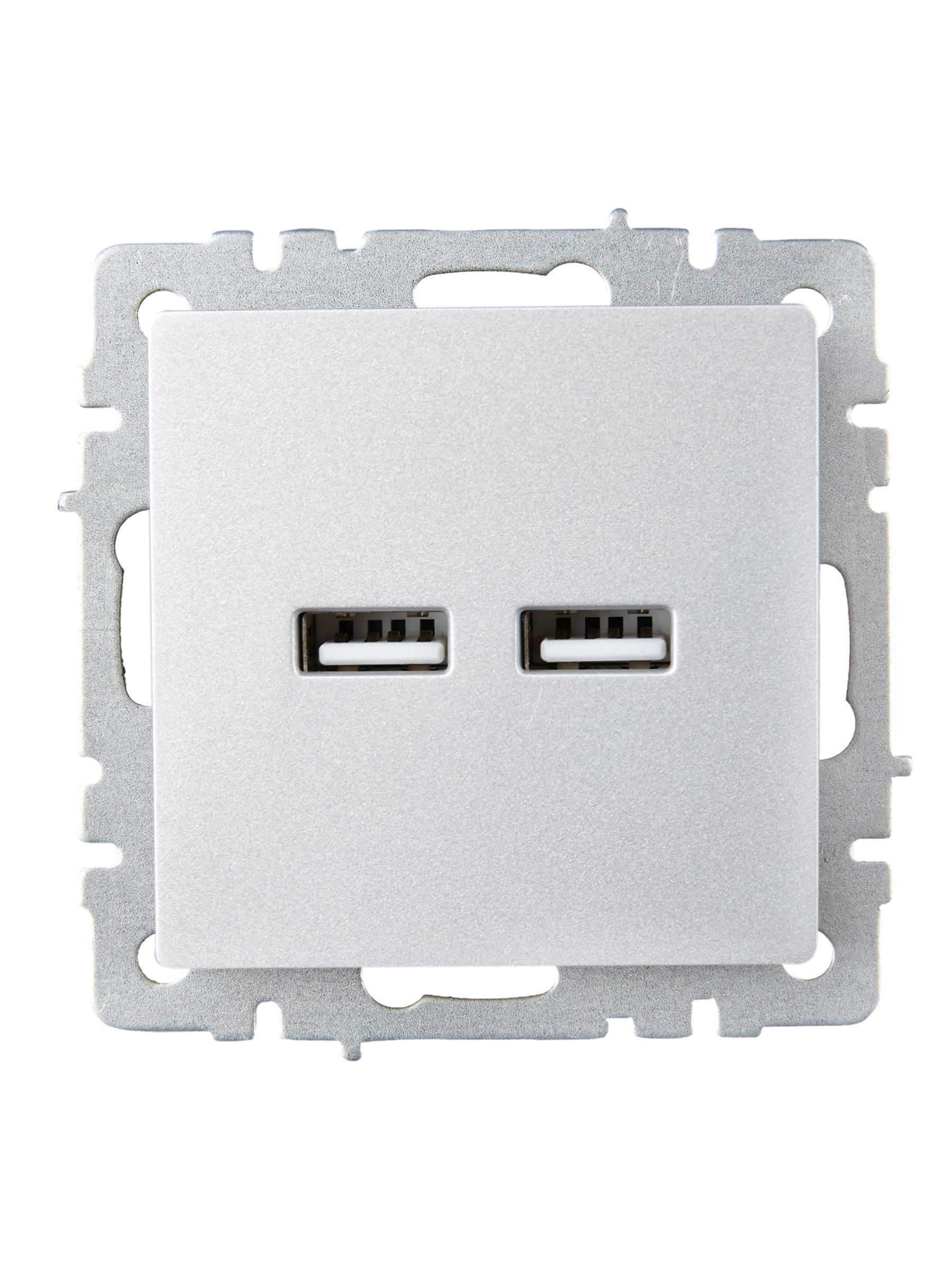 BRITE Розетка USB A+A 5В 3,1А РЮ10-1-БрА алюминий IEK - Фото 5