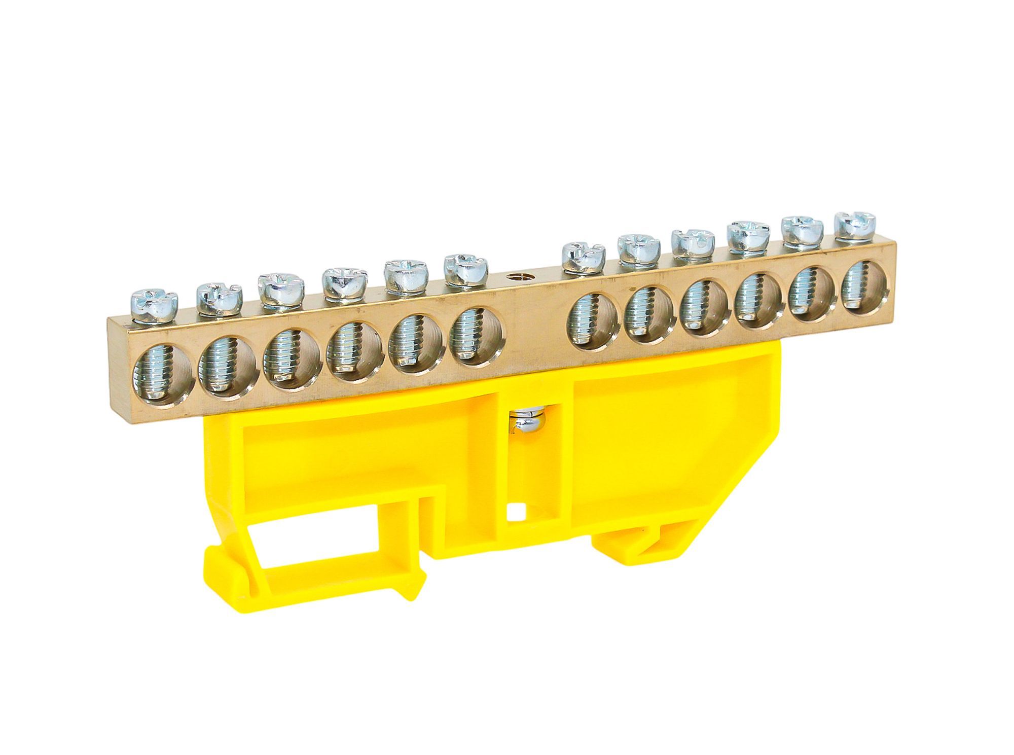 Шина PE "земля" на DIN-изоляторе ЖЕЛТЫЙ 8х12-12 AN0803-0038