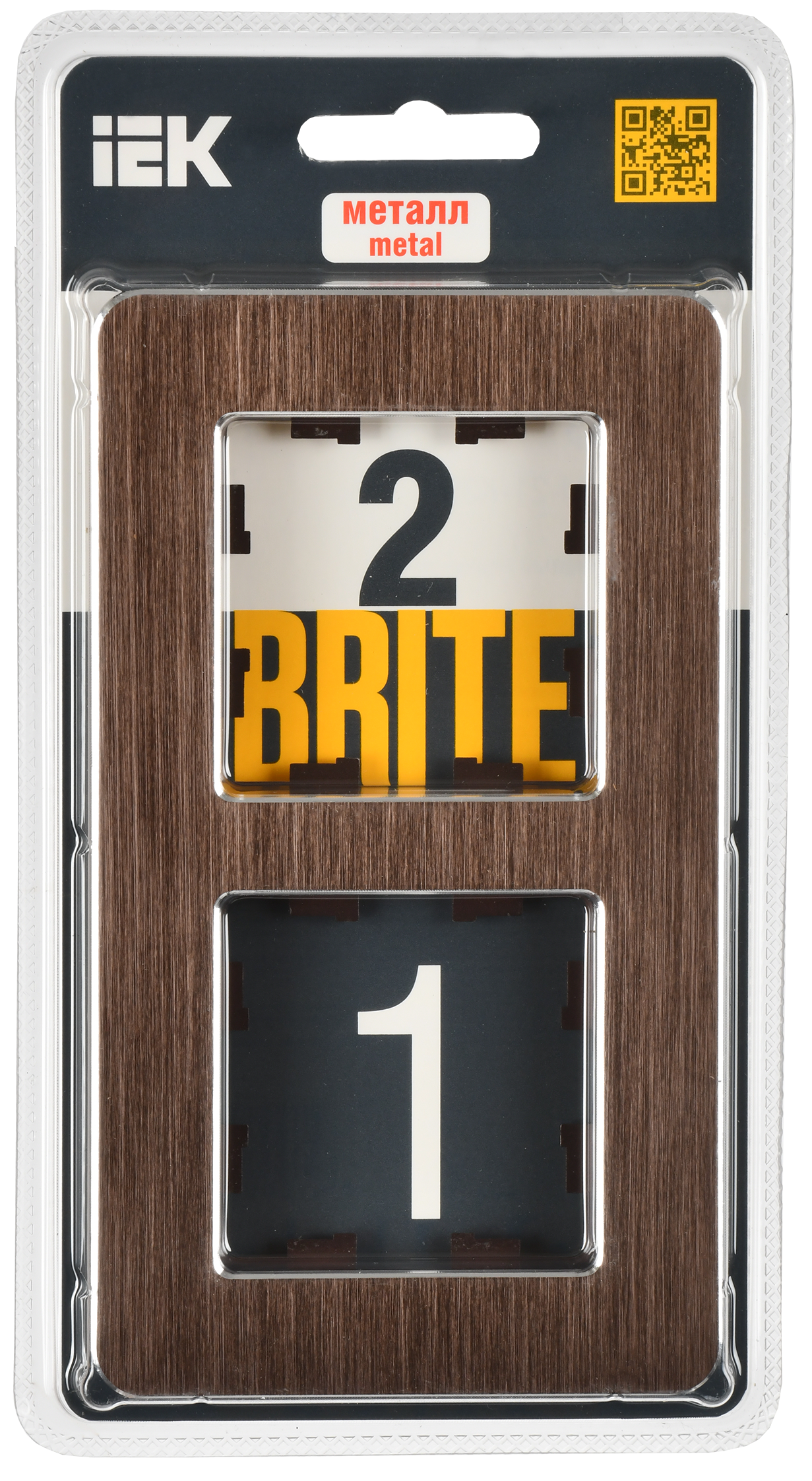 BRITE Рамка 2-местная РУ-2-1-Бр металл коричневый RE AL IEK - Фото 2