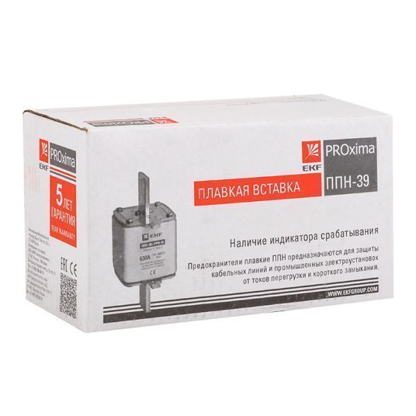 Плавкая вставка ППН-39 630/200А габарит 3 EKF - Фото 2