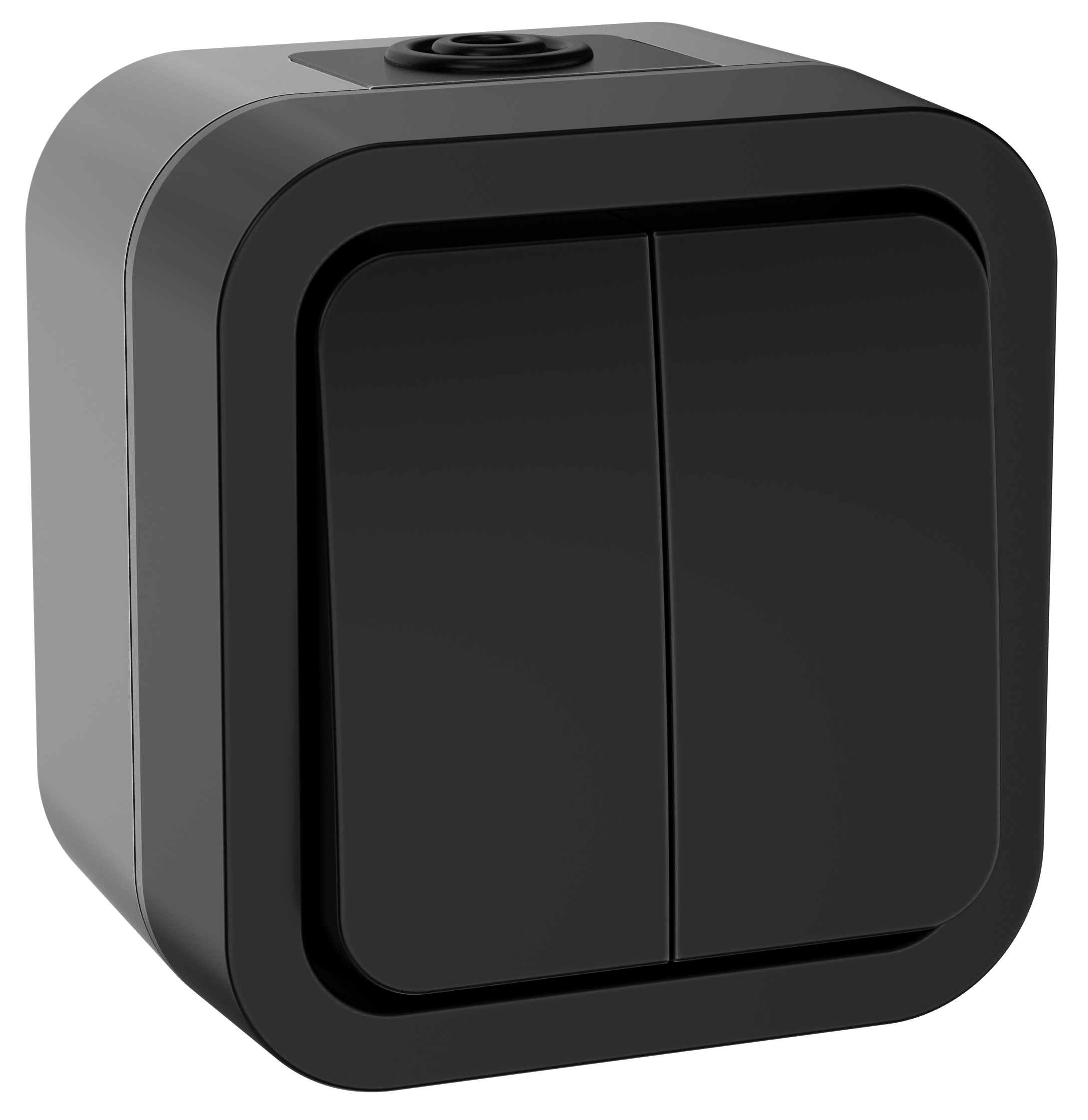 TORS Выключатель двухклавишный 10А IP55 TS105 графит IEK TS-V20-0-10-55-K53