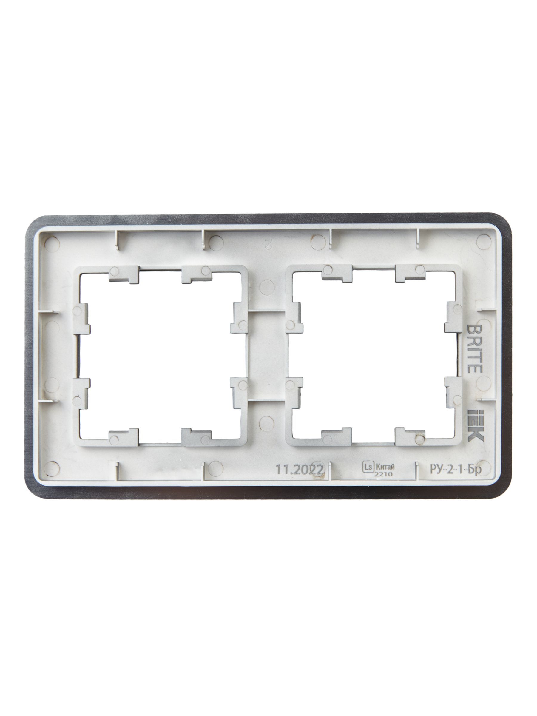 BRITE Рамка 2-местная РУ-2-1-Бр металл титан RE IEK - Фото 6