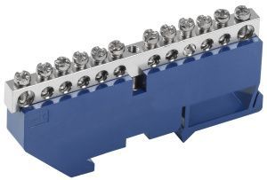 Шина N "ноль" на DIN-изоляторе с никелевым покрытием ШНИ-6х9-12-Д-С IEK YNN10-12-D-K07-N