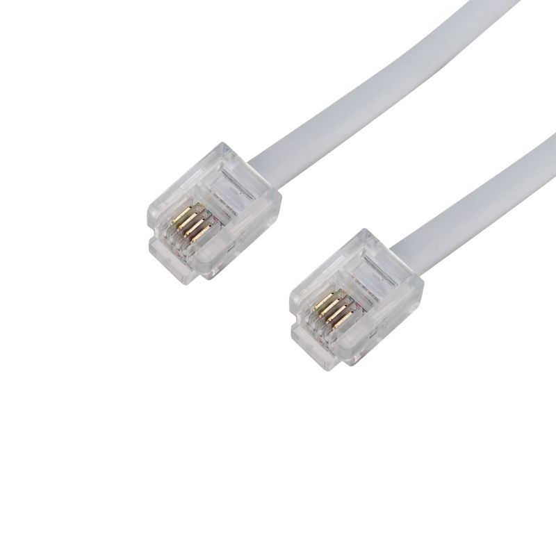 Удлинитель телефонный, плоский, RJ-11 (6P-4C), 25м, белый REXANT 18-3251
