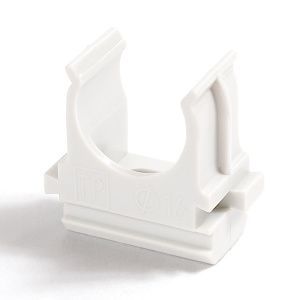 Крепёж-клипса для труб Полистирол белая d25 мм (100шт/1000шт уп/кор) Промрукав PR.02725б