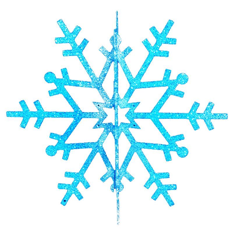 Елочная фигура Снежинка резная 3D, 61 см, цвет синий 502-363