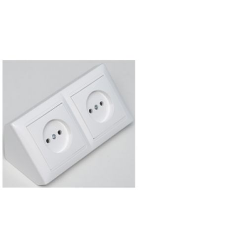 Розетка двухместная для открытой установки угловая РА16-771