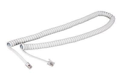 Шнур для телефонной трубки, витой RJ-10 (4P-4C), 7м, белый REXANT 18-2071