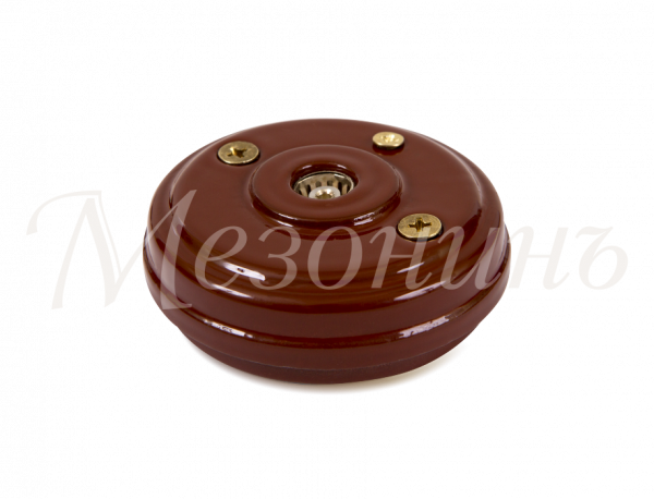 Розетка ретро TV (SAT) оконечная (без подъемной рамки, D70x25), цвет - коричневый, коллекция "Новая 