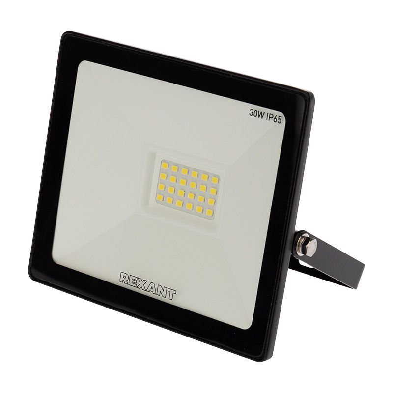 Прожектор светодиодный СДО 30Вт 2400Лм 6500К холодный свет, черный корпус REXANT 605-003