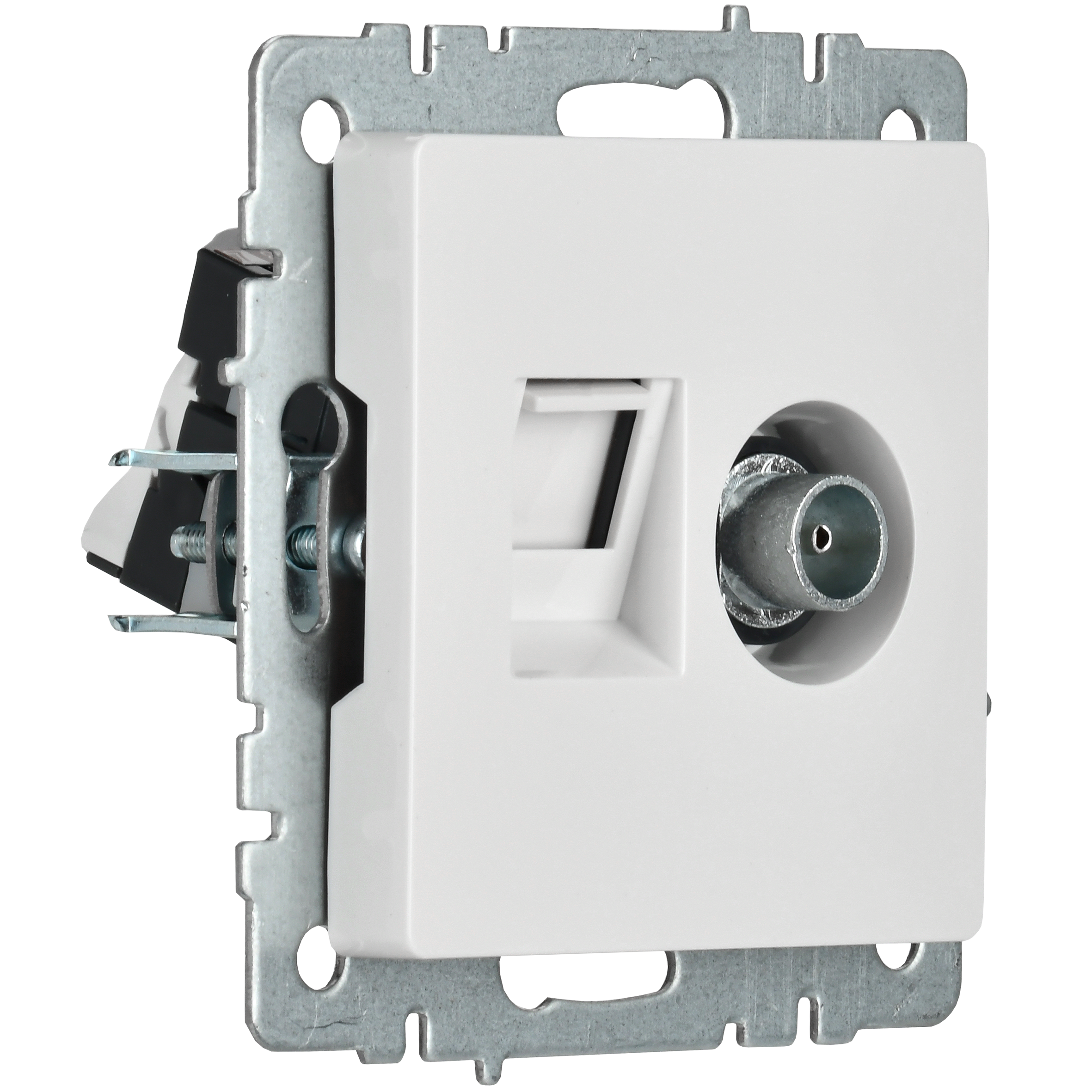 BRITE Розетка двойная TV+RJ45 кат.5E РТВ/РК12-БрБ белый IEK - Фото 7