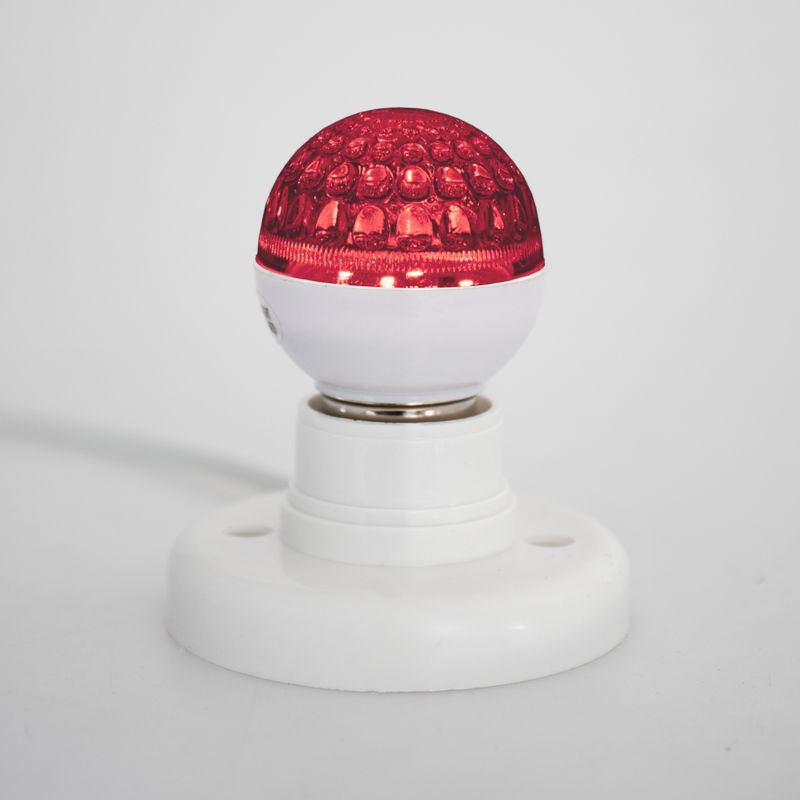Лампа светодиодная, диаметр 50мм, E27, 9 LED, 1Вт, КРАСНЫЙ, прозрачная колба, 230В NEON-NIGHT - Фото 3