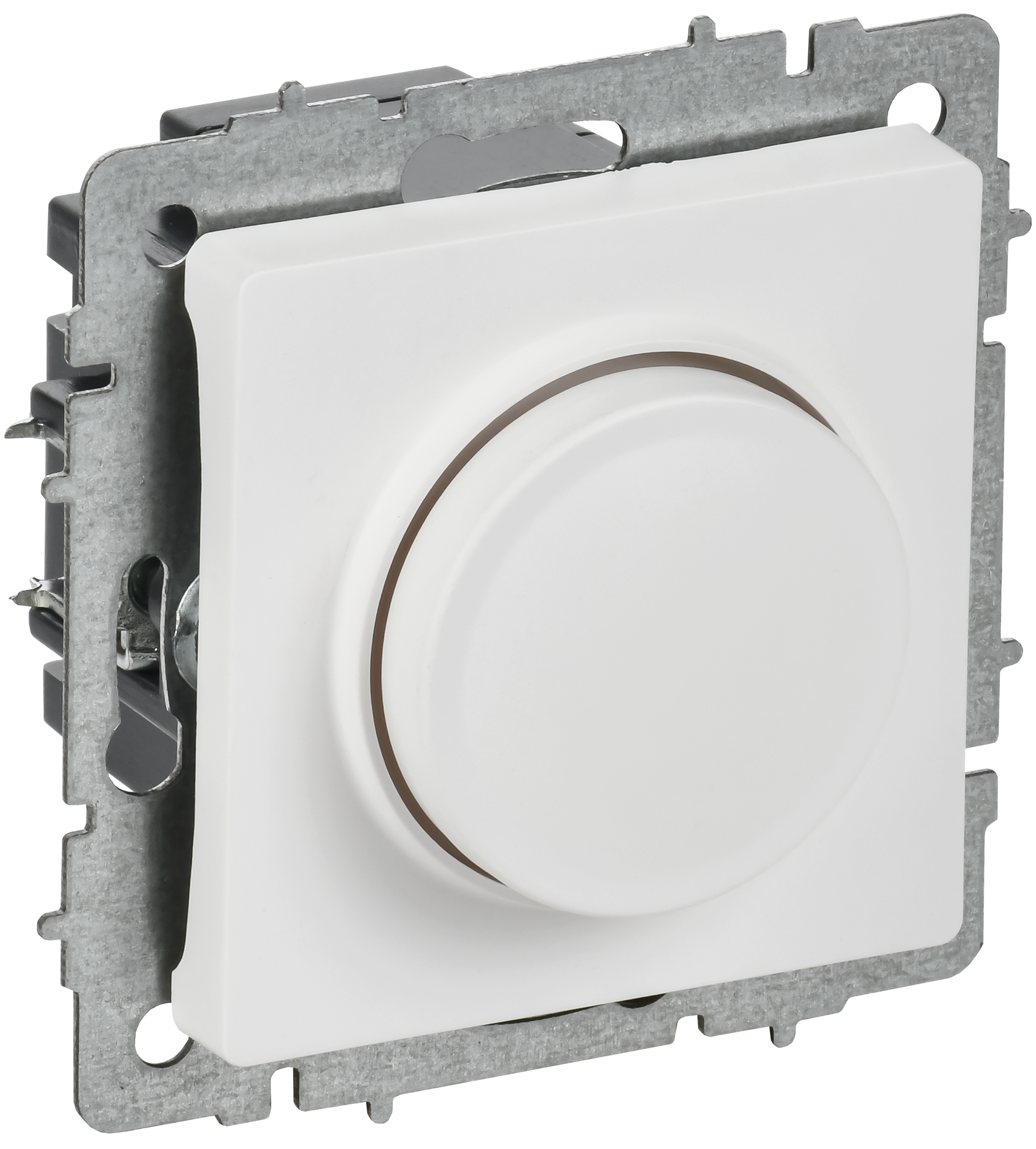 BRITE Светорегулятор поворотно-нажимной 600Вт СС10-1-0-БрАБ арктический белый IEK BR-D20-0600-K91