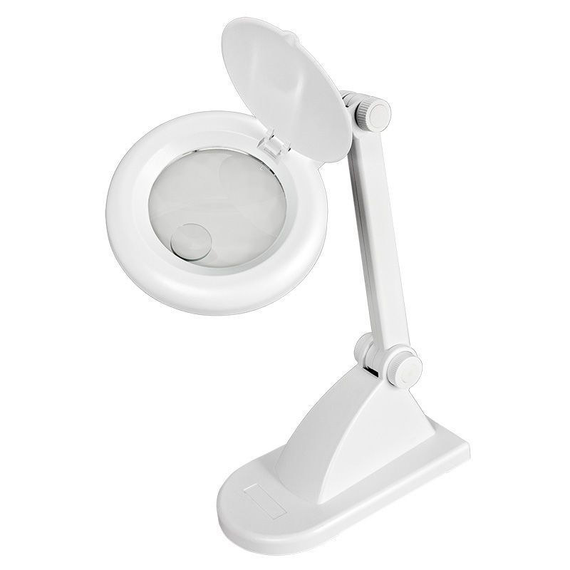 Лупа настольная 3D+12D с подсветкой, ø90мм, белая REXANT 31-0242