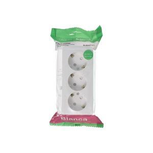 Розетка 3-м ОП Blanca 16А IP20 250В с заземл. защ. шторки с изолир. пластиной бел. SE BLNRA011311 1210470